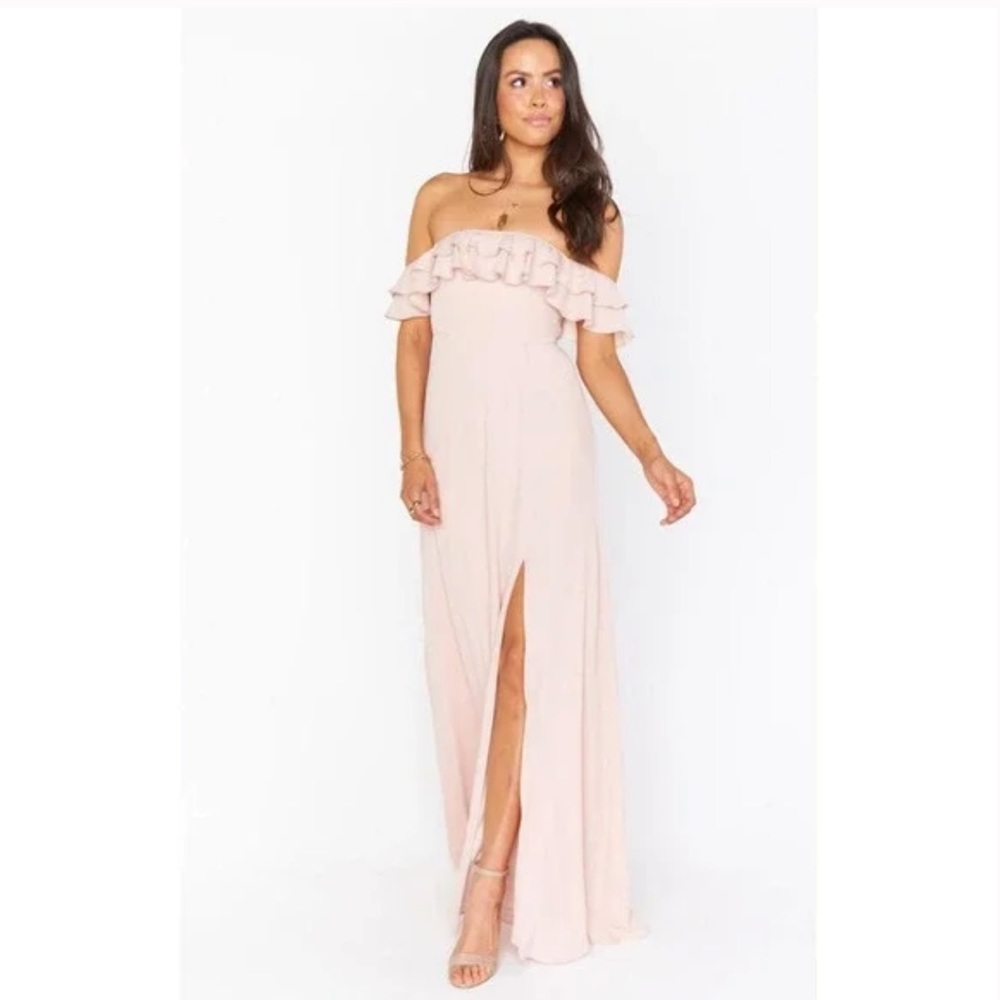 Show Me Your Mumu EMMA MAXI bridesmaids dress Dusty Blush Crisp Medium